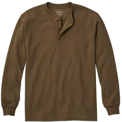 Mens Unshrinkable Mini Waffle Henley Long Sleeve Traditional Fit