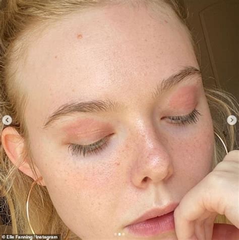 Eczema But Make It Eye Shadow Elle Fanning Shares Candid Makeup Free Snap As Fans Praise Her