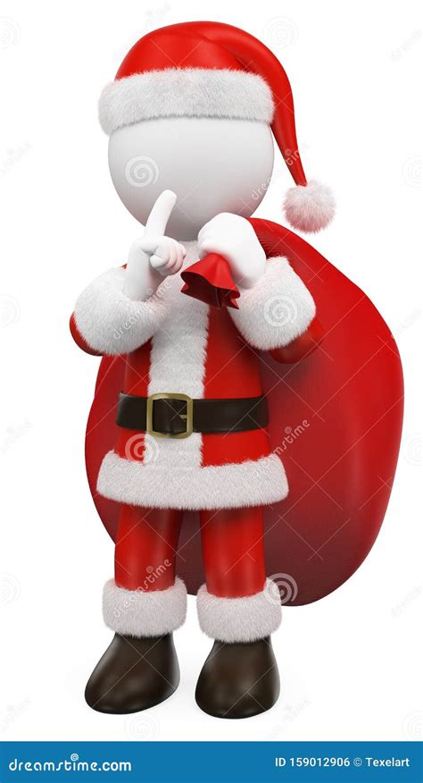 3d White People Santa Claus Sending To Shut Up Stock Illustration