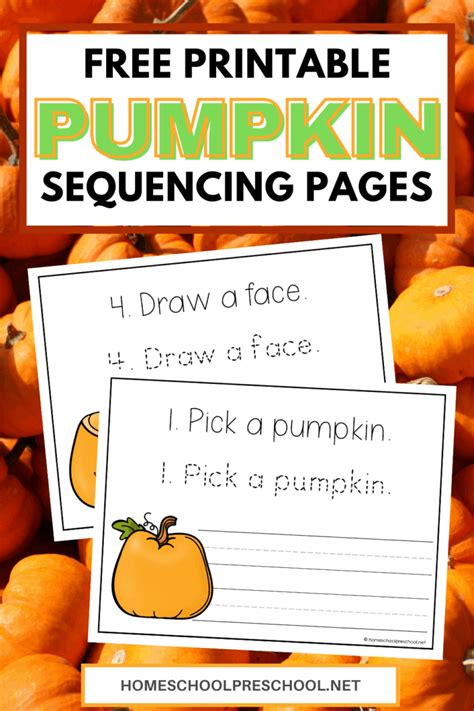 Pumpkin Sentence Sequencing Worksheets for Kindergarten