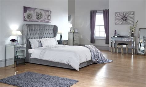 Gfw Dakota 5ft Kingsize Platinum Grey Upholstered Fabric Ottoman Bed