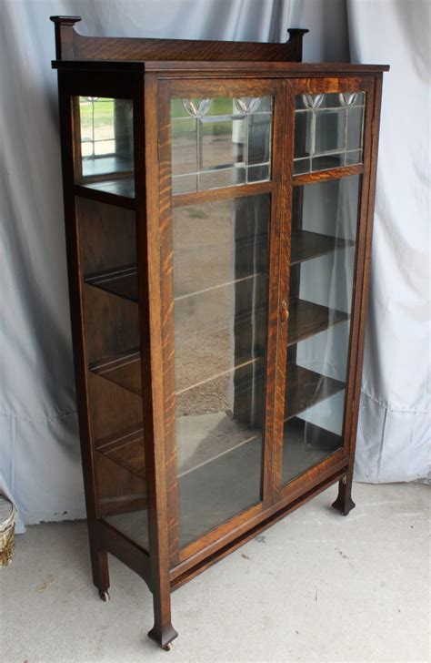 Bargain John S Antiques Antique Mission Oak China Cabinet With Leaded