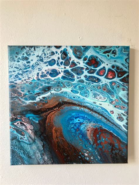 Abstract Painting Original Art Fluid Acrylic Flow Painting On Etsy