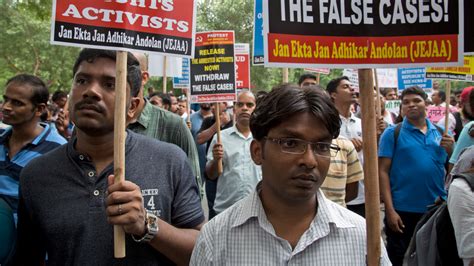 Hundreds Protest In India Against Arrest Of Rights Activists