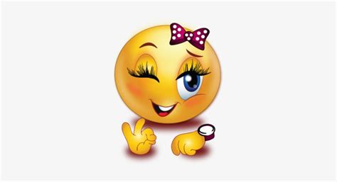 Girl Winking Emoji Smiley Faces