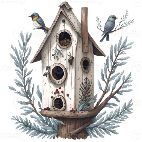 Watercolor Birdhouse Png Design Generative Ai 27248523 Png