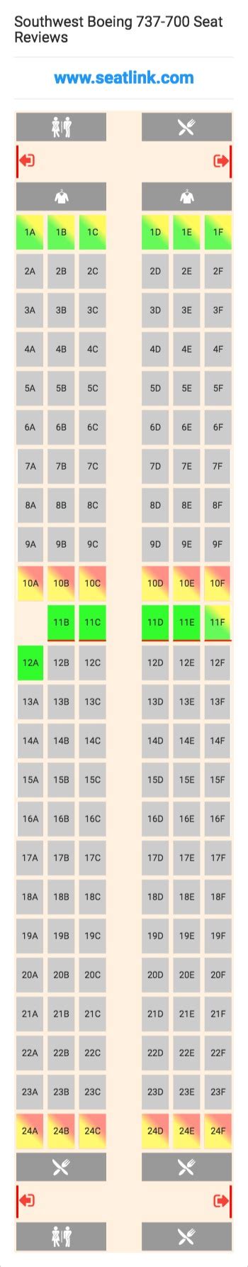 Southwest Boeing 737 700 Seating Chart Updated May 2022 Seatlink