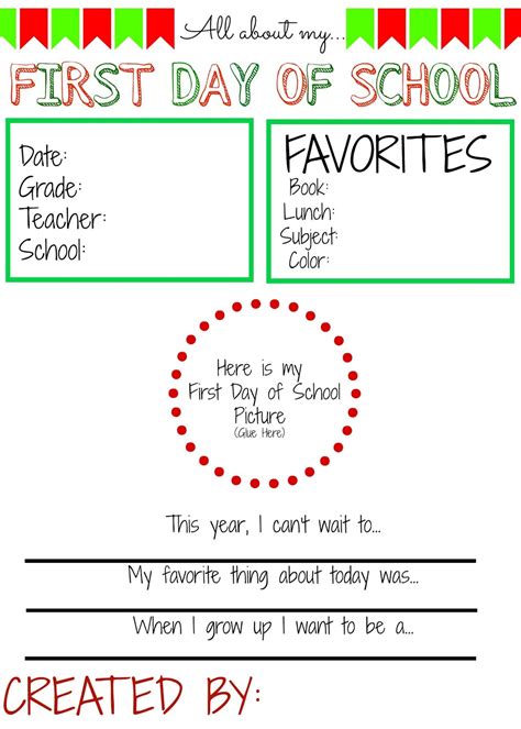 First Day Of School Interview Free Printable The Chirping Moms