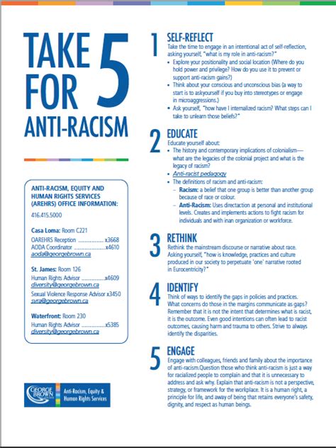 Take 5 For Anti Racism George Brown College