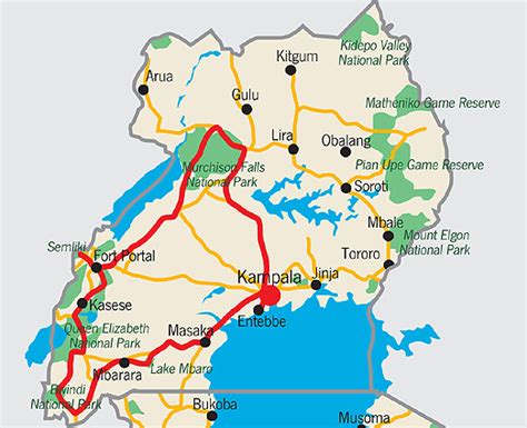 Landkarte Uganda Highlights Blue Planet Erlebnisreisen