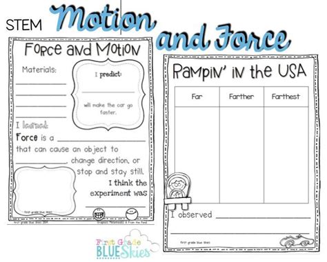Select one or more questions using the checkboxes above each question. STEM Force and Motion FREEBIE (First Grade Blue Skies ...