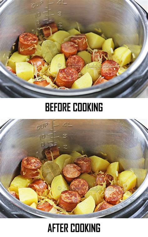 Our kielbasa sausage gets along great with potatoes, red cabbage or sauerkraut. Kielbasa and Sauerkraut in Instant Pot | Kitchen Nostalgia