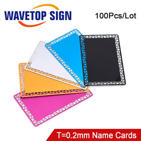 Wavetopsign 100pcs 02mm Business Name Cards Multicolor Aluminium Alloy