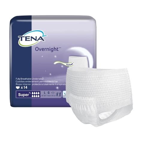 Unisex Adult Absorbent Underwear Tena® Overnight Super Pull On With