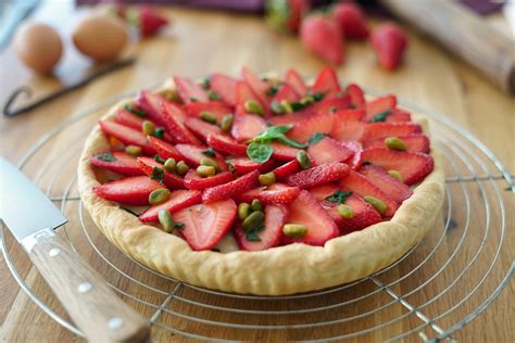 tarte aux fraises à la crème pâtissière les pépites de noisette