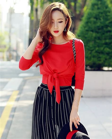 Dabuwawa O Neck Red Sexy Elegant Blouses Fashion Casual Tops For Ladies