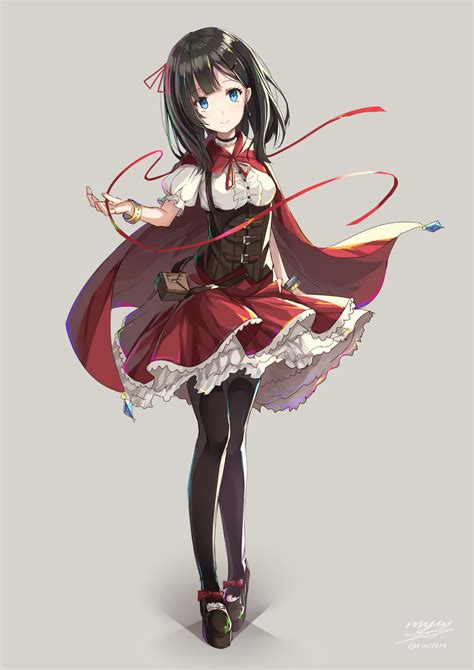 Anime Girl In A Dress With Black Hair