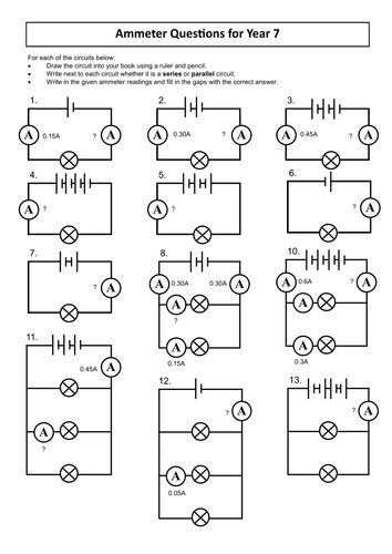 Is this a series or parallel circuit? Series Circuit Worksheet | Homeschooldressage.com