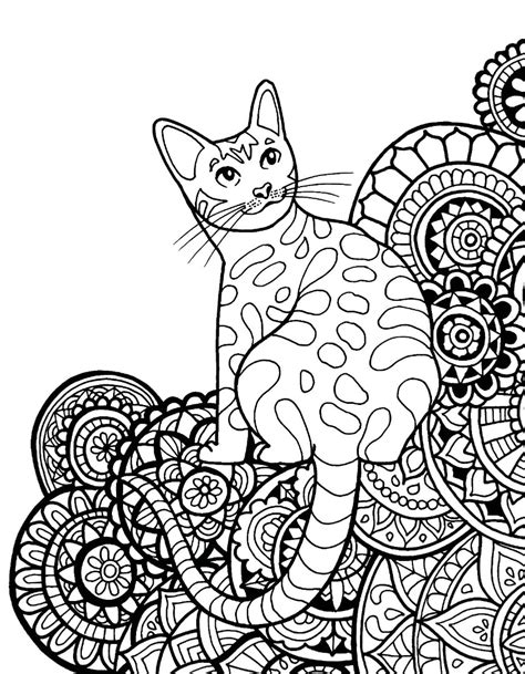 Download 327 Mandala Cats Coloring Pages Png Pdf File Best Mockup