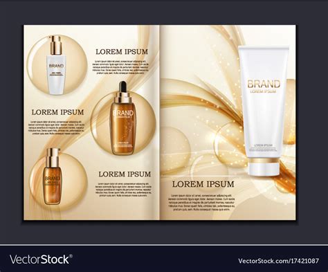 Design Cosmetics Product Brochure Template For Ad Vector Image