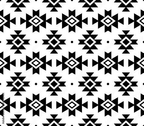 Aztec Vector Pattern Tribal Background Navajo Design In Black Pattern