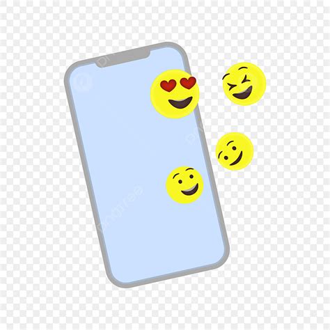 Social Media Emoji Vector Art Png Mobile Phone With Social Media Emoji