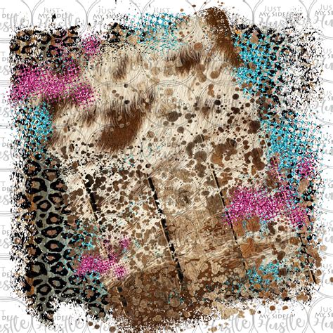 Cowhide Sublimation Background Distressed Shabby Leopard Png Etsy