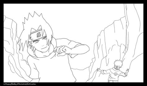 Naruto Vs Sasuke Clash Lineart By L3xxybaby On Deviantart