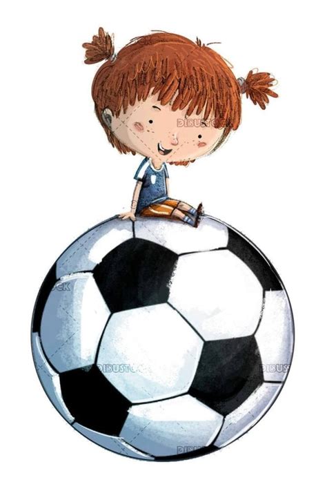 Cara de niño con pelota de fútbol y fondo aislado Ilustraciones de Cuentos Infantiles