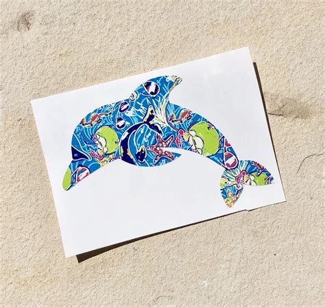 Dolphin Decal Patterned Dolphin Decal Dolphin Sticker Vinyl Decal