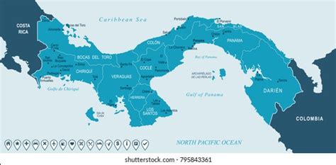 Panama Map Highly Detailed Vector Illustration Stock Vector Royalty