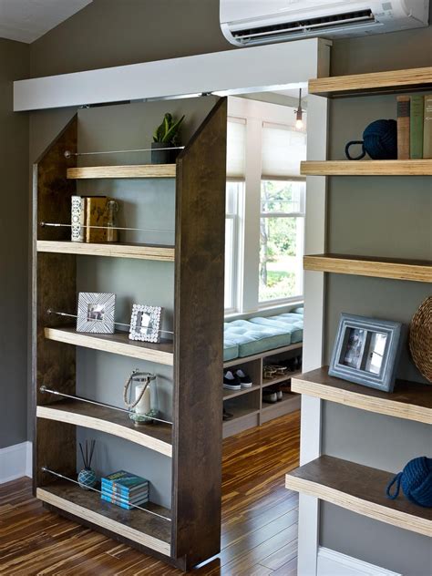 Secret Sliding Bookcase Door Divider Bookshelf Bookshelf Design