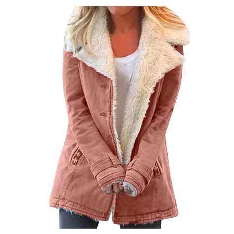 Fall Coats For Women Warm Button Outwear Lapels Winter Composite Tall