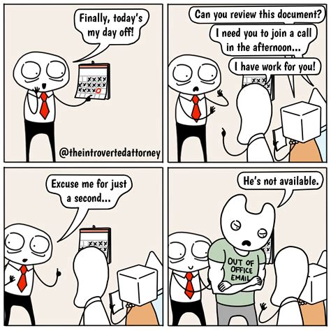 Out of Office Email | Lawyer Humor | Introverted Attorney Comic – The