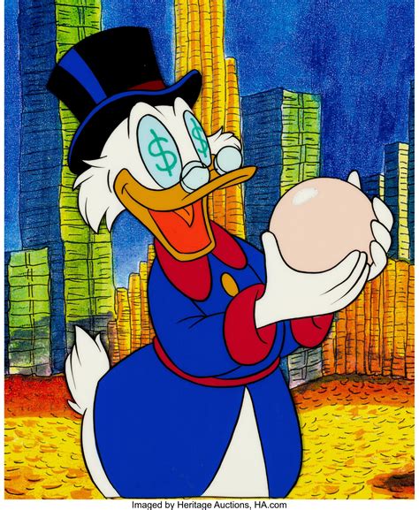 Ducktales Scrooge Mcduck Production Cel Walt Disney 1987 Lot