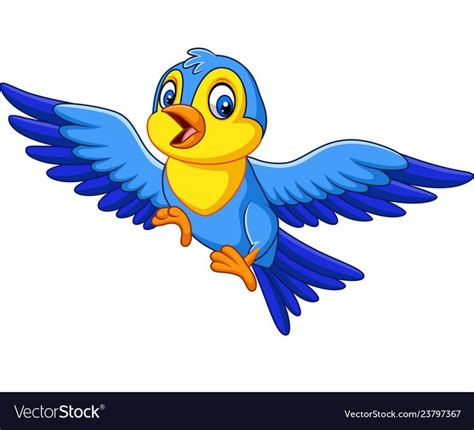 See bird cartoons stock video clips. Cartoon happy little bird flying vector image on ...