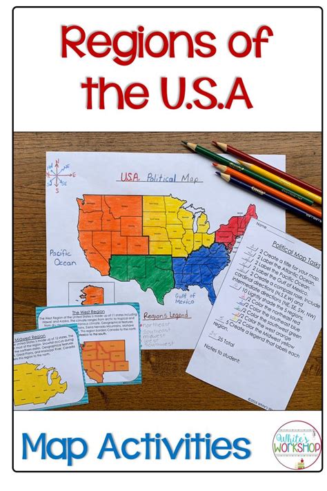 5 Regions Of The United States Map Skills Social Studies Activities