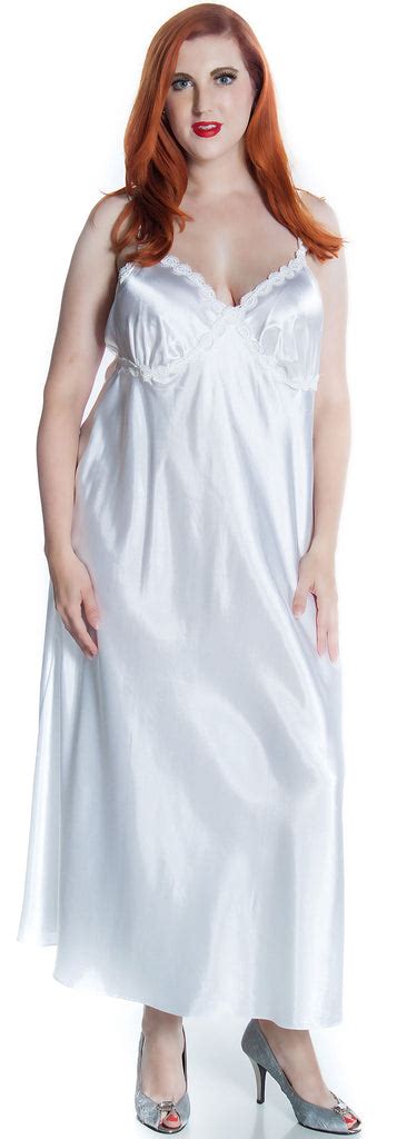 Womens Plus Size Silky Nightgown With Venice Lace 6010x