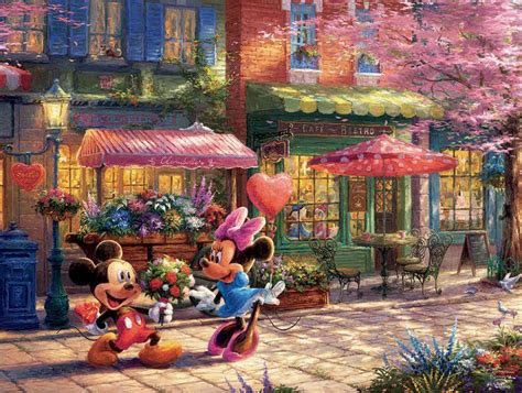Well used jigsaw some all pieces present. Mickey and Minnie Sweetheart Café, 750 Piece Thomas ...