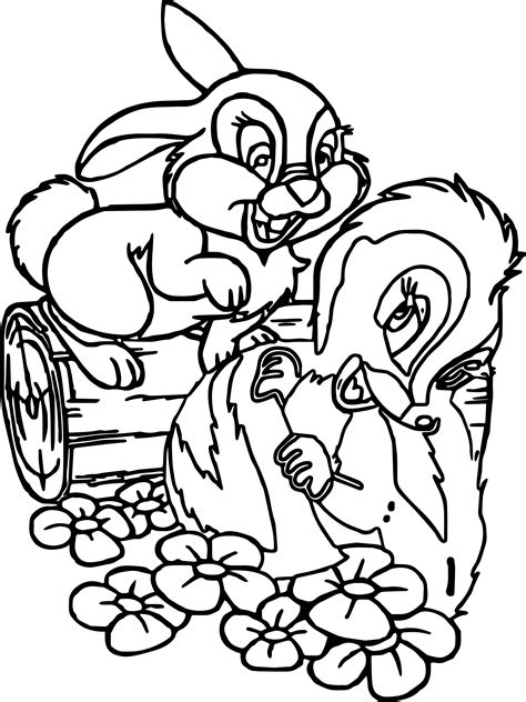 Make a coloring book with rabbit thumper for one click. nice Thumper Polecat Flower Coloring Pages | Flower ...
