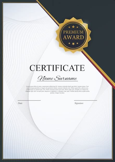 Plantilla De Certificado De Fondo Premio Diploma De Diseño En Blanco