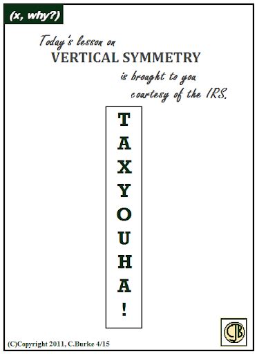 Symmetrical letters are those that may be divided into two identical mirror images, or rotated to provide the same appearance. (x, why?): Letters with Vertical Symmetry