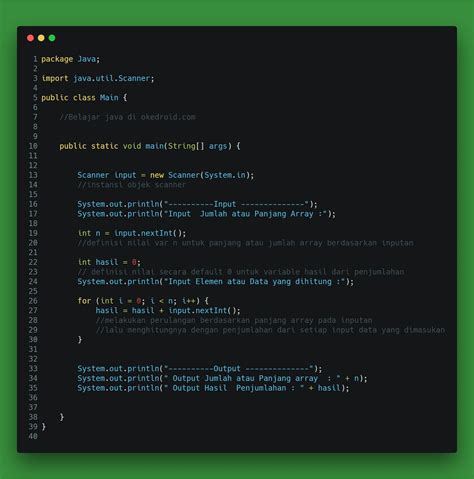 Pengertian, fungsi, jenis, sejarah perkembangan, aplikations, utility, semoga artikel ini bermanfaat bagi anda semua. Contoh Program Menghitung Inputan Jumlah Array di Java - Okedroid | Belajar Coding Java Android ...