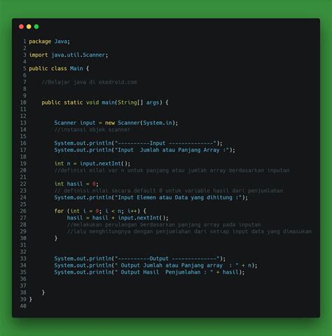 Mengapa harus menggunakan software akuntansi? Contoh Program Menghitung Inputan Jumlah Array di Java - Okedroid | Belajar Coding Java Android ...