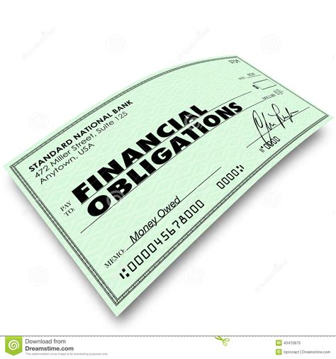 Les obligations sont des dettes. Financial Obligations Check Money Payments Bills Due Stock ...