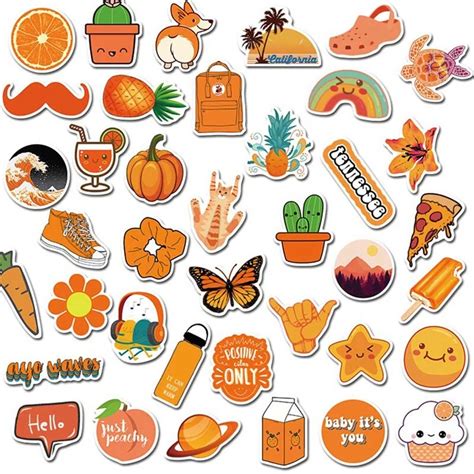Orange Aesthetic Stickers Png Sticrek
