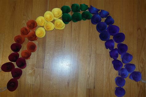 The beautiful colors of rainbow enchant everyone including young and the old. Rainbow colored flower garland 5' long by ...