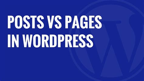 What Is The Difference Between Posts Vs Pages In WordPress YouTube