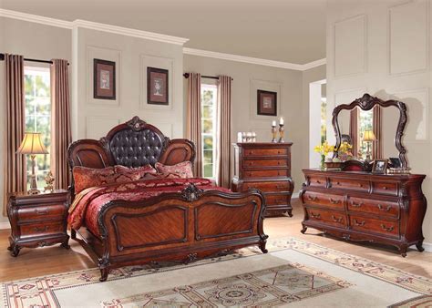 Marble Tops Traditional Dorothea Bedroom Set In Cherry