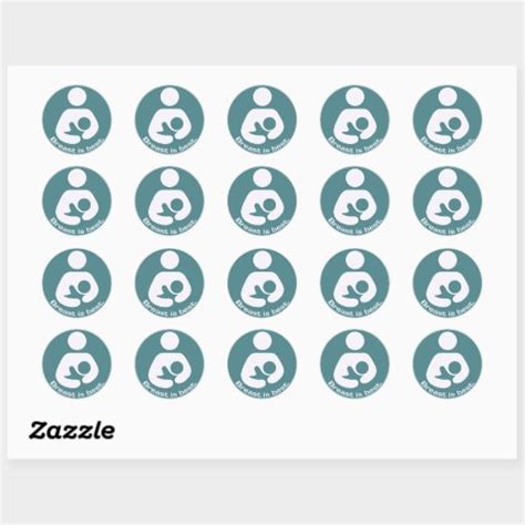 Breastfeeding Icon Breast Is Best Teal Classic Round Sticker Zazzle